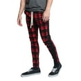 thumbnail image 4 of G-Style USA Men's Plaid Checkered Drawstring Track Pants TR537 - Red - 3X-Large, 4 of 6