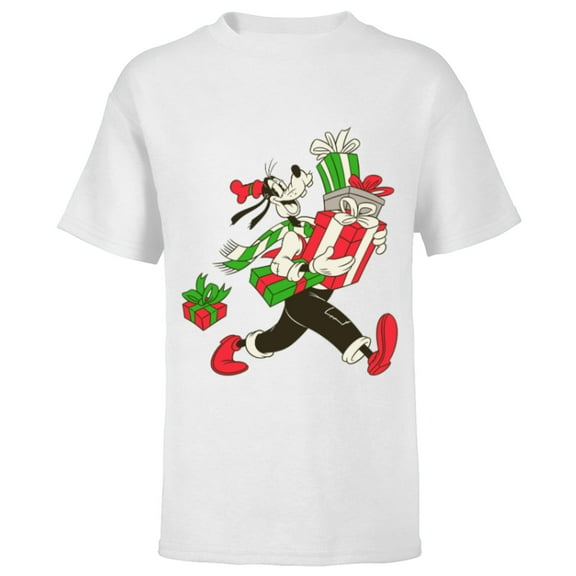Disney Vintage Goofy Holiday Presents - Short Sleeve T-Shirt for Kids -Customized-White