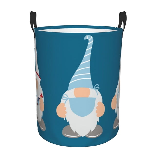 Balery Nurse Doctor Gnomes Cesta de ropa redonda con asas, impermeable, independiente, para ropa, juguetes, dormitorio y familia-Small