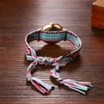 thumbnail image 6 of Avaner Woven Strap Watch for Women:Round Flower Dial Quartz Wristwatch Handmade Ethnic Adjustable Drawstring Weave Bracelet Wristwatch, 6 of 8