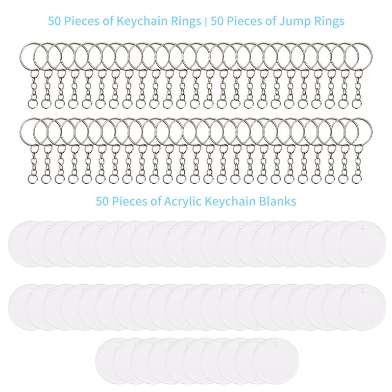 10 Clear Key chain Blanks, 2 acrylic round keychain blanks, CIRCLE Di