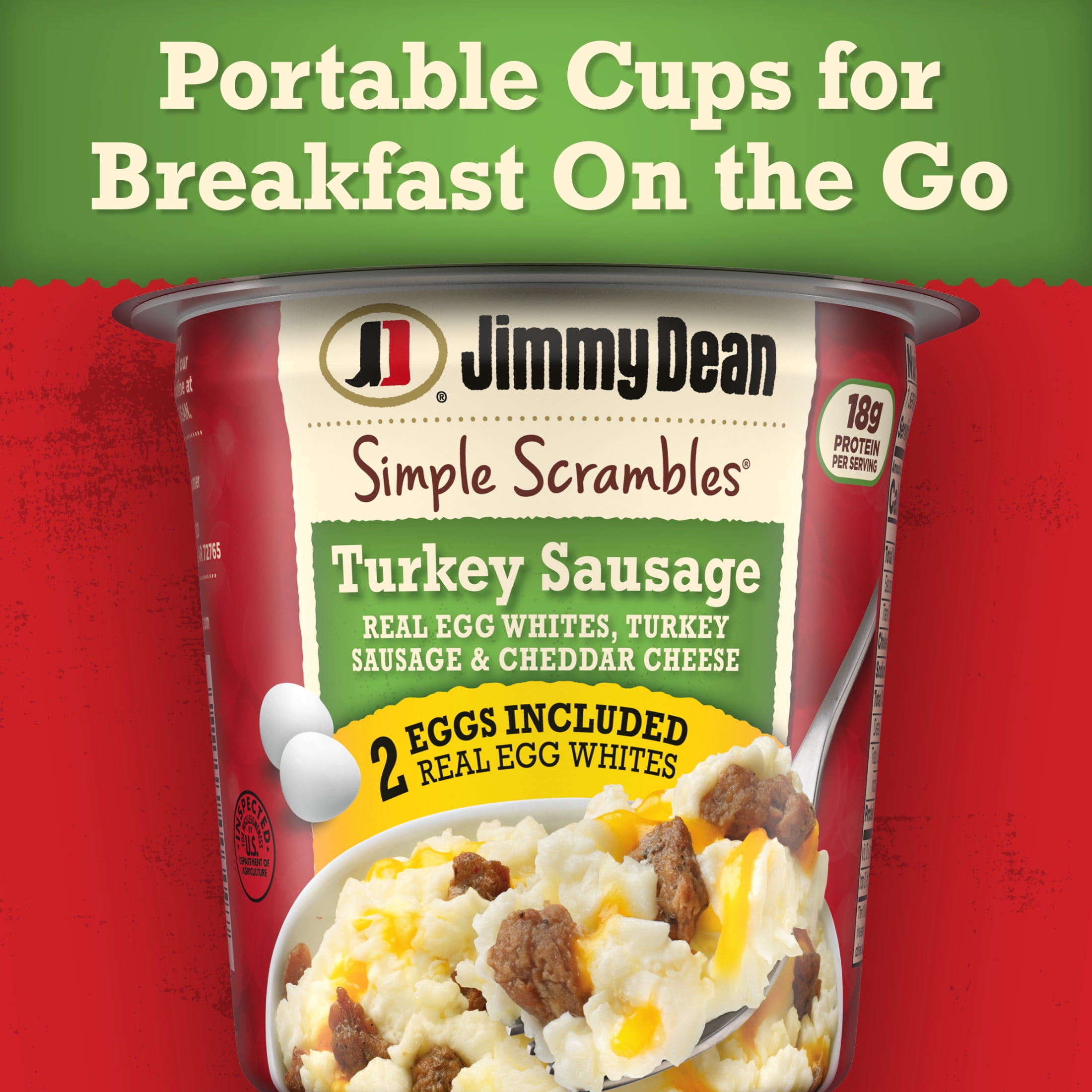 Jimmy Dean Simple Scrambles Cup, Egg Whites, Turkey Sausage and Cheddar Cheese, 5.35 oz