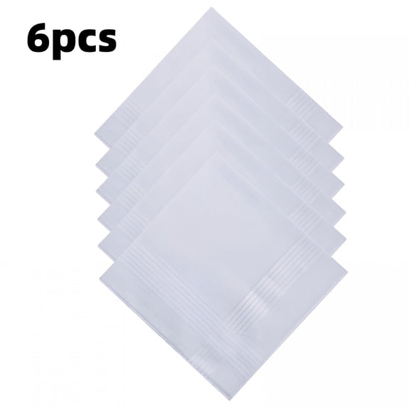 AUQ Men's Handkerchiefs 100% Soft Cotton,Classic White Hankies,Breathable and Reusable Handkerchiefs for Men