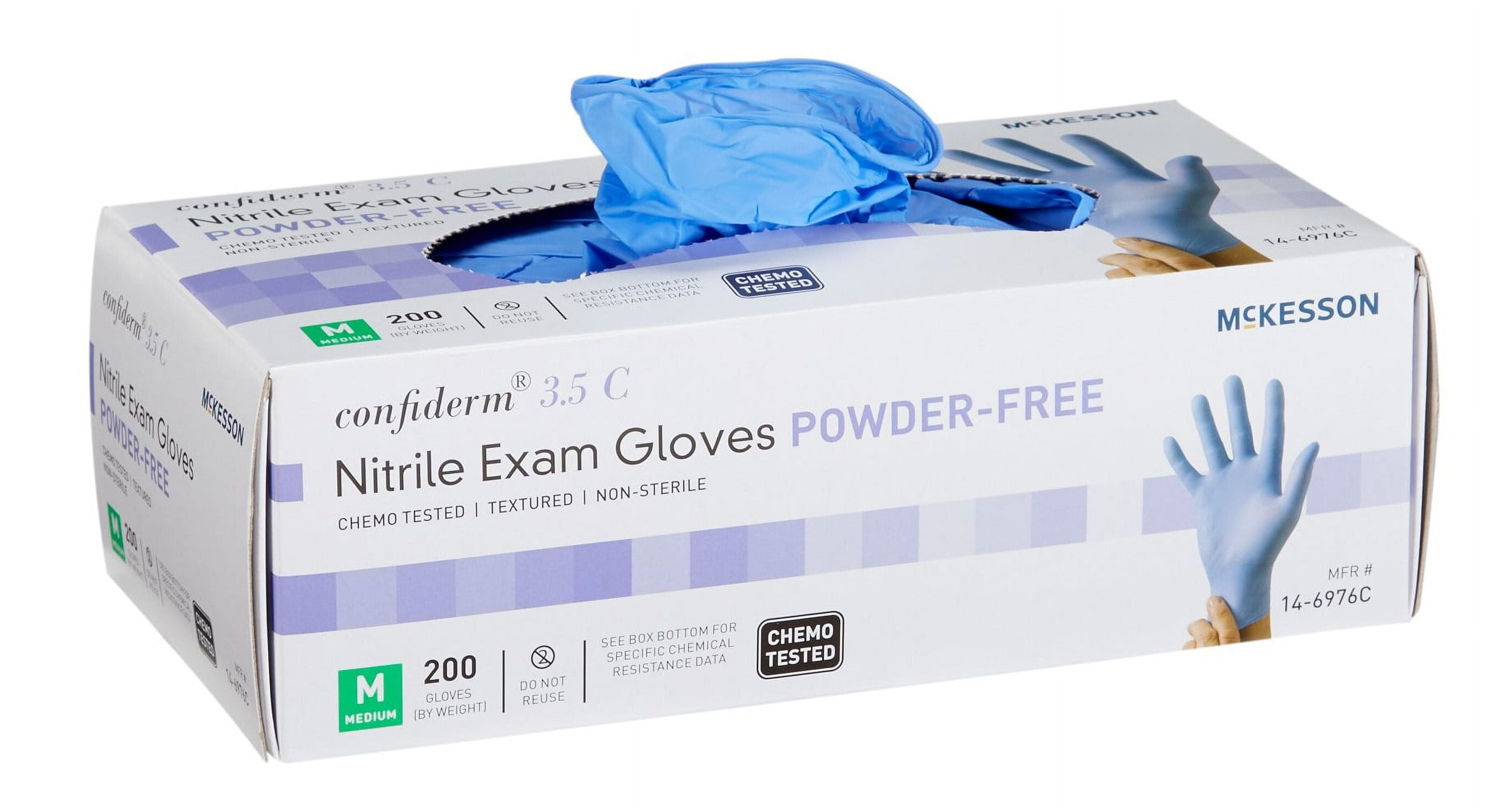McKesson Confiderm 3.5C Chemo Tested Nitrile Disposable Gloves, Box, Medium, 200 Count