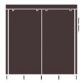 thumbnail image 2 of SalonMore 67" Clothes Closet Portable Wardrobe Clothes Storage Rack 12 Shelves 4 Side Pockets Dark Brown, 2 of 7