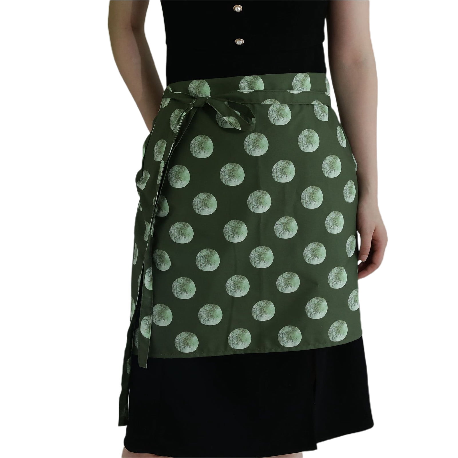 Pengpengfang 1 Pcs Waist Apron with Pocket Oilproof Lightweight Flower Print Gardening Chef