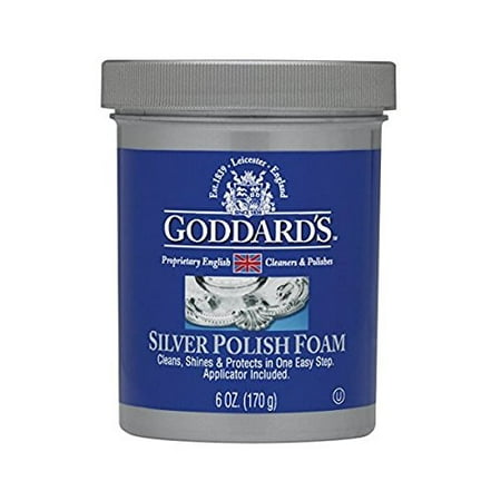 Goddards Silver Polisher - 170g/6 oz. Cleansing Foam with Sponge Applicator - Tarnish