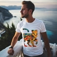 thumbnail image 5 of Mens Oversize T Shirts Flowers (30)Casual Short Sleeve Basic Tees Crew Neck T-Shirt Funny Graphic Tees Black or White XS-5XL, 5 of 5
