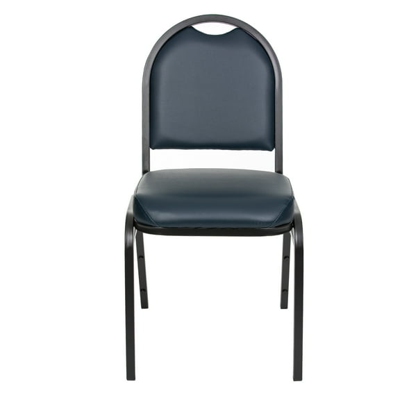 Hampden Furnishings Celia Collection Vinyl Banquet Chair, Dark Blue, Pack of 2