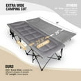 thumbnail image 2 of XXL Camping Cot for Adults 500lbs,79" L x 29.5" W x 18" H Oversized Sleeping Cot with Pad and Pillow, Camp Cot Bed for Tent, Office, 2 of 17