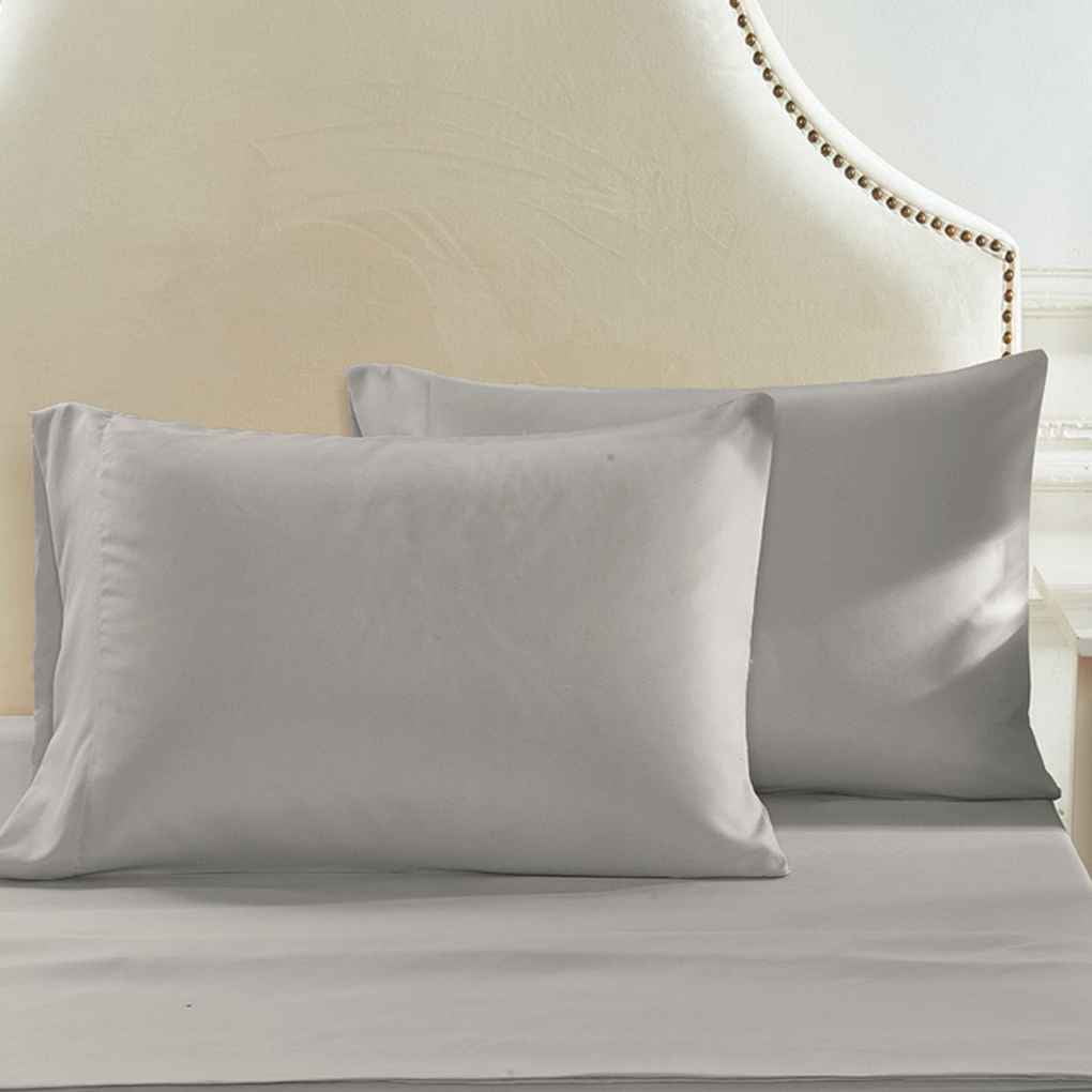 2pcs Envelope Type Pillowcase Solid Polyester Rectangle Bedroom Pillow