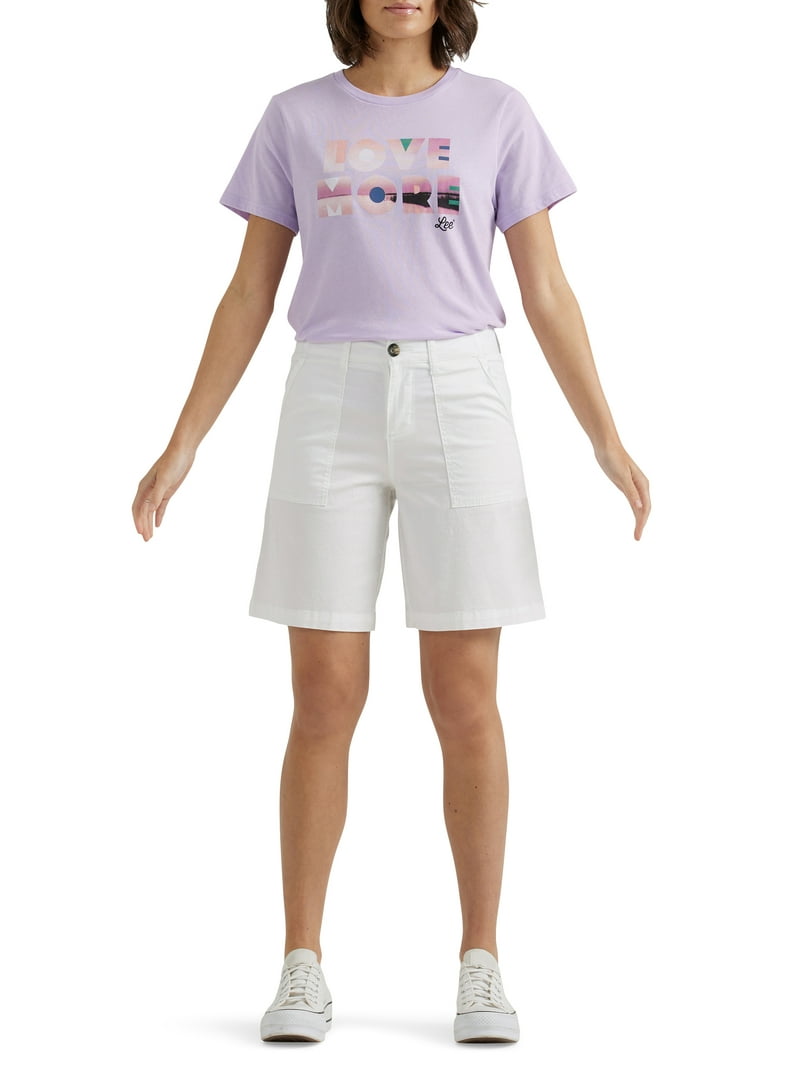 Lee Women's Flex Motion Bermuda Shorts - Regular Fit, Mid Rise, 9" Or 11" Inseam (Rolled/Unrolled)