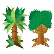 Party Central Club Pack of 12 Green and Brown Jungle Trees Party Table Centerpieces 12"