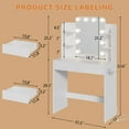 thumbnail image 2 of Cuoote Makeup Vanity with Mirror and Lights, 3 Color Lighting, Small Vanity Desk with Power Outlet, Dressing Table for Small Spaces, 2 of 8