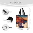 thumbnail image 3 of Honeii Cultural Silhouette Journey Print Tote Bag, Reusable Grocery Shopping Bag,Shoulder Bag with Inner Pocket, 3 of 7