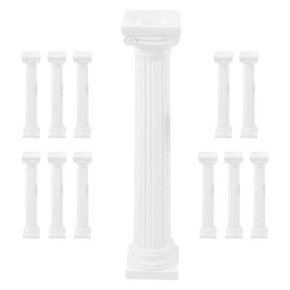 OULII 12Pcs White Roman Column Decor for Wedding Table Centerpiece and Home Craft Display