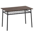 thumbnail image 5 of Zimtown 6-Piece Modern Dining Set for Home, Kitchen, Dining Room Table Set with Storage Racks, Rectangular Table, Bench, 4 Chairs, Steel Frame, Deep Elm Color, 5 of 7