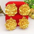 thumbnail image 2 of K-KED 4 Types 24K Yellow Gold Plated Big Fancy Flower Pendant For Women's Necklace-Type D, 2 of 9