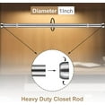 thumbnail image 3 of IHOMEPARK Silver Adjustable Closet Rods for Hanging Clothes, 14 to 50" Closet Hanging Rod Closet Pole, 3 of 6