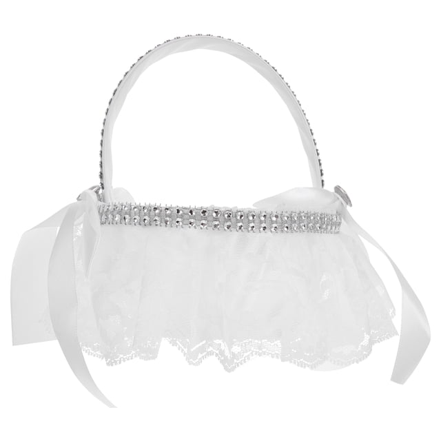 KAKOWELY 1 mini cesta de flores elegante, bonita cesta para niña de las flores, práctica cesta de encaje