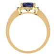 thumbnail image 4 of Solitaire with Accents Engagement Ring for Women - 2.27ct Simulated Blue Sapphire in 18K Yellow Gold Promise Ring, 4 of 6