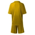thumbnail image 4 of Domuza Summer Track Suits for Men 2 Piece Shorts Sets Short Sleeve Sweatsuit Outfits 1/4 Zip Golf Polo Shirts and Shorts Set Yellow XL, 4 of 6