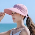 thumbnail image 4 of Sombrero de verano para mujer, protección UV, para playa, ciclismo, resistente al viento, con la parte superior vacía, extraíble, ala grande, 4 of 5
