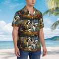 thumbnail image 5 of Daiia Sunflower Field Spotted Dog Hawaiian Shirt for Men Gentle Cotton Regular Short Sleeve Casual-X-Large, 5 of 9