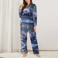 thumbnail image 2 of Pajama Sets for Women 2 Pcs, Enchanting Snowy Axolotl Button Down Long Sleeve Sleepwear Lounge PJ Sets, 2 of 6