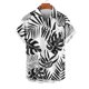 thumbnail image 5 of Mens Manga Corta Botón Abajo Camisas Gira Cuello Impresión Casual Blusa, Camisas de Verano para Hombre, 5 of 5