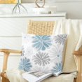 thumbnail image 3 of Throw Pillow Covers Decorative 20 X 20 Inches Pack of 2 Cozy Fleece Two-Tone Blooming Flowers Decorative Cushion Cases for Couch Bed Sofa Farmhouse Decoration Smoke Blue Grey, 3 of 6