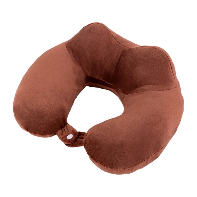 Travel Neck Pillow Cozival U-Shaped Memory Foam Travel Pillow for Airplane And Car Rides, Removable Machine Washable Cover, Ergonomic Support for Head And Neck During Rest, Memory Foam Pillow, Coffee