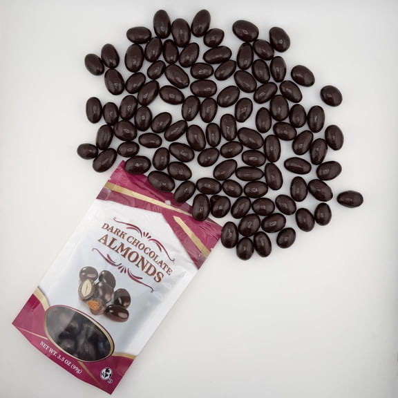 FirstChoiceCandy Chocolate Covered Almonds (Dark Chocolate, 3.5 Oz, Pack of 6 )