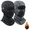 Black and Gray, variant on 2 Pcs Balaclava Ski Mask, Full Face Mask with Fleece Lining for Winter Cold Weather Skiing, Snowboarding, Motorcycle, UV Protection with Neck Gaiter, Black