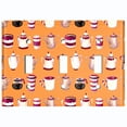 thumbnail image 2 of Metal Light Switch Wall Plate Outlet Cover (Coffee Mocha Espresso Tea Pot Kettle Maker Festive Cup Orange Pattern - Triple Toggle), 2 of 2
