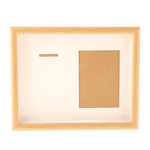 Tnarru Boîte d'Ombre pour Médailles Cadre en Bois Collectionnable, Cadre Photo Vitrine pour Médailles pour Tous les Sports Insigne de Soccer Récompense Couleur Bois 10 Pouces