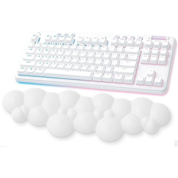 ATTACK SHARK Gaming Keyboard Cloud Wrist Rest Pad,Memory Foam Keyboard Palm Rest, Ergonomic Hand Rest Support for Computer Keyboard Laptop Mac Cute Desk Lightweight for Easy Typing Pain Relief-White