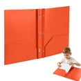 thumbnail image 5 of 2-Pocket Folders,Plastic Folders with Pockets and Prongs,Colored File Folder with 3 Fasteners and Brads for Documents and Paper Storage,Office Home Supplies,9-1/2" x 11-1/2"（Orange）, 5 of 6