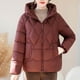 thumbnail image 1 of Ailaofu Women's Winter Solid Color Hooded Long Sleeve Warm Zipper Mid-length Cotton Jacket, 1 of 7