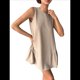 thumbnail image 2 of Vestido Tipo Chaleco Sin Mangas con Cuello Redondo en Color Liso, Color Albaricoque, Talla L, 2 of 6