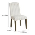 thumbnail image 5 of Benjara Wooden Dining Chairs with Stripe Pattern Fabric Upholstery, Gray and White, Set of Two, 5 of 5