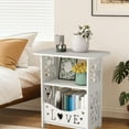 thumbnail image 5 of JWshufel Compact Nightstand Mini Square Table Two Tier Open Storage Cabinet White Side Table Minimalist Bedside Table for Bedrooms Living Rooms Offices Space Saving Storage Unit 15.8x14.2x9.4in, 5 of 5