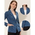 thumbnail image 2 of Chaqueta de mezclilla Allegra K Trabajo con Bolsillos Azul Vaquero M, 2 of 4