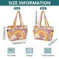 thumbnail image 4 of FORMRS Tote Bag for Women Quilted Large Capacity Travel Work Carry On Shoulder Handbag, Purple Retro Rainbow, 4 of 7