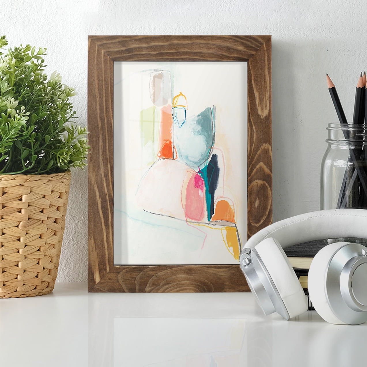 Factotum I -Framed Print w/glass-Walnut