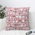 thumbnail image 4 of Pofeuu Kawaii Pig Print Double-sided plush pillowcase Square Throw Pillow Covers Pillows Cover for Living Room Bedroom Sofa Couch Cushion Cover（No pillow core）-16"x16", 4 of 7