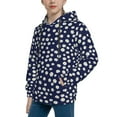 thumbnail image 2 of Lsque Daisies Flowers Patten Youth Hoodie Sweatshirt Pullover with Kangaroo Pocket Boys and Girls Hoodie Warm Hoodie for Kids-Large, 2 of 6