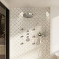 thumbnail image 4 of CASAINC 12.6 in. Wall Mounted Round Shower Heads 4-Spray Shower Faucet with Shower Head Knob in Brushed Nickel, 4 of 11