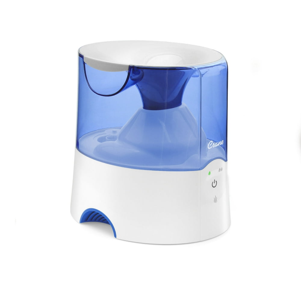 Crane 0.5 Gal. Warm Mist Humidifier, 2 Speed Settings, Medicine Cup, 13 Hour Run Time, Blue