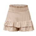 thumbnail image 4 of biudgviw Flowy Shorts for Women Smocked High Waisted Golf Tennis Shorts Ruffle Layered Boho Summer Beach Vacation Shorts, 4 of 6